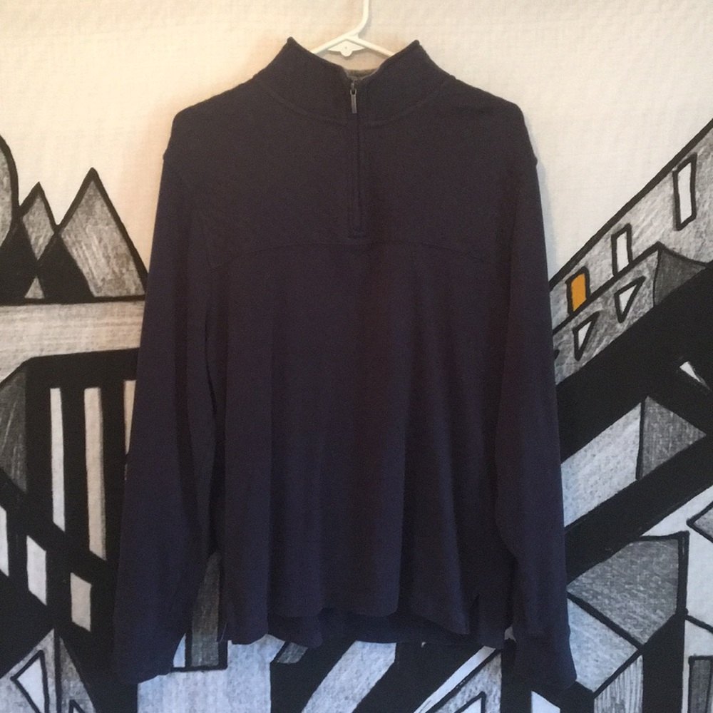 Brooks Brothers Blue Zip Up Sweater
